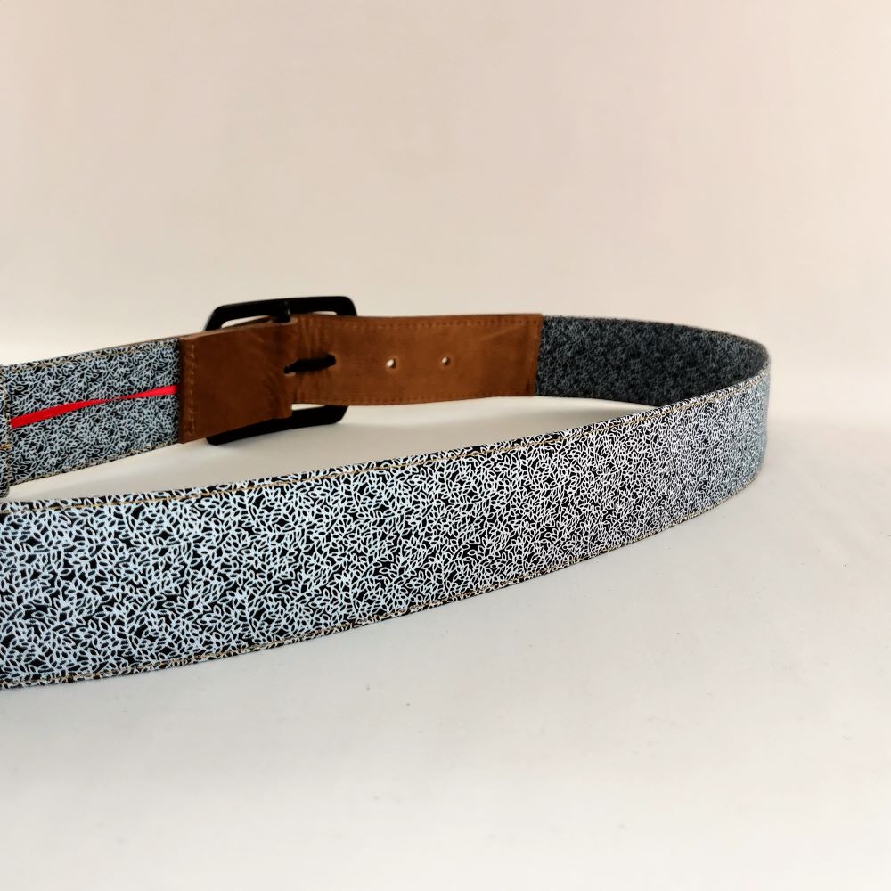Ceinture en cuir et tissu