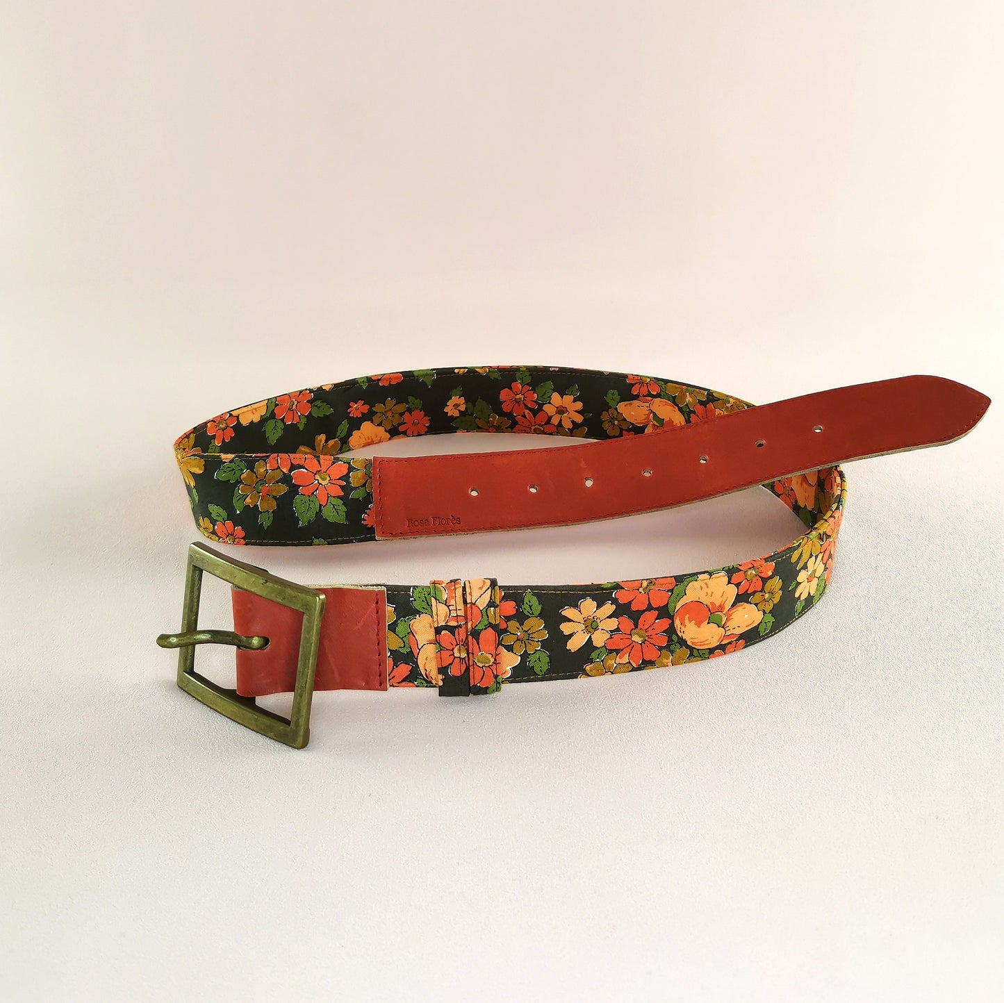 Ceinture en cuir et tissu