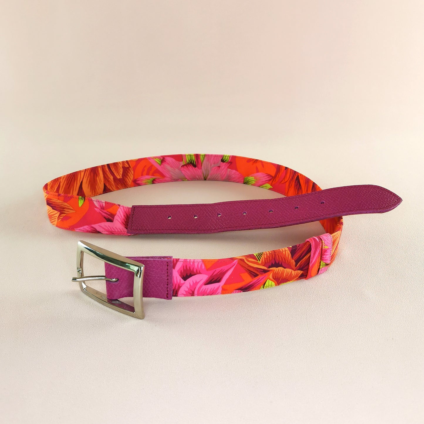 Ceinture en cuir et tissu