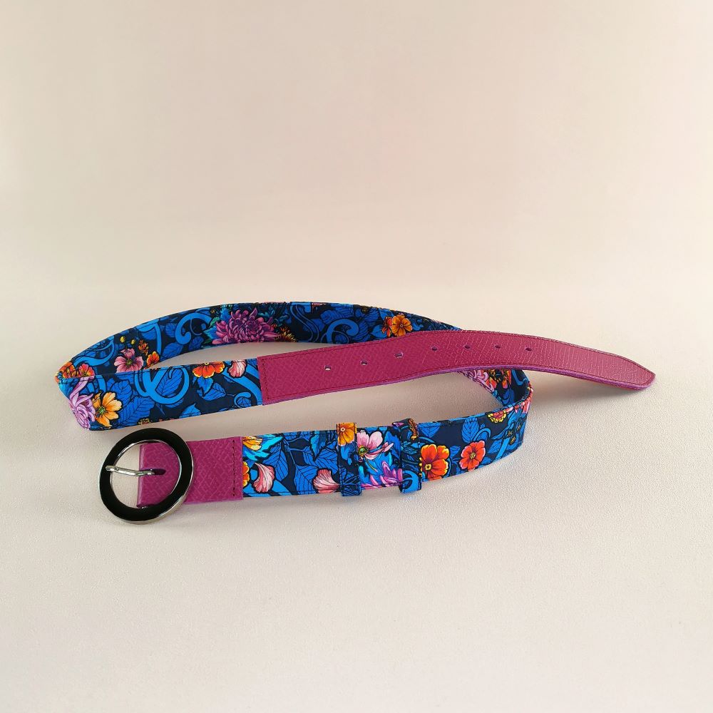 Ceinture en cuir et tissu
