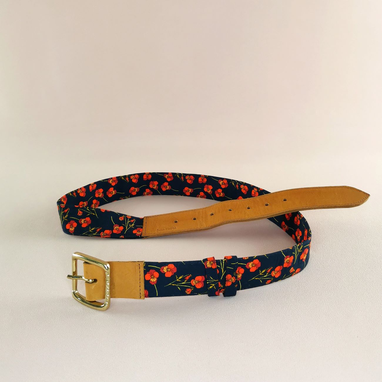 Ceinture en cuir et tissu