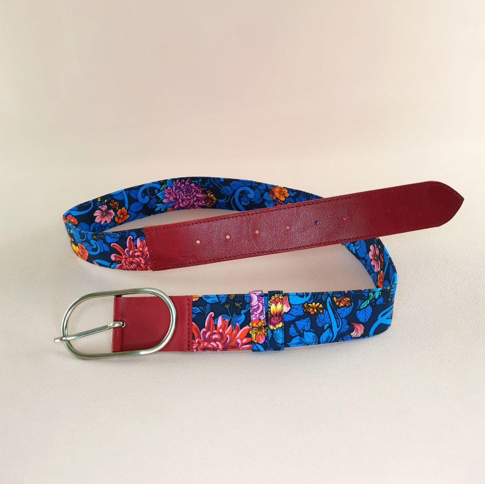 Ceinture en cuir et tissu