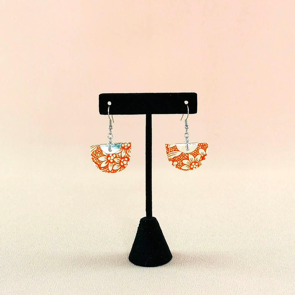 Boucles d’oreilles demi-lune en tissu