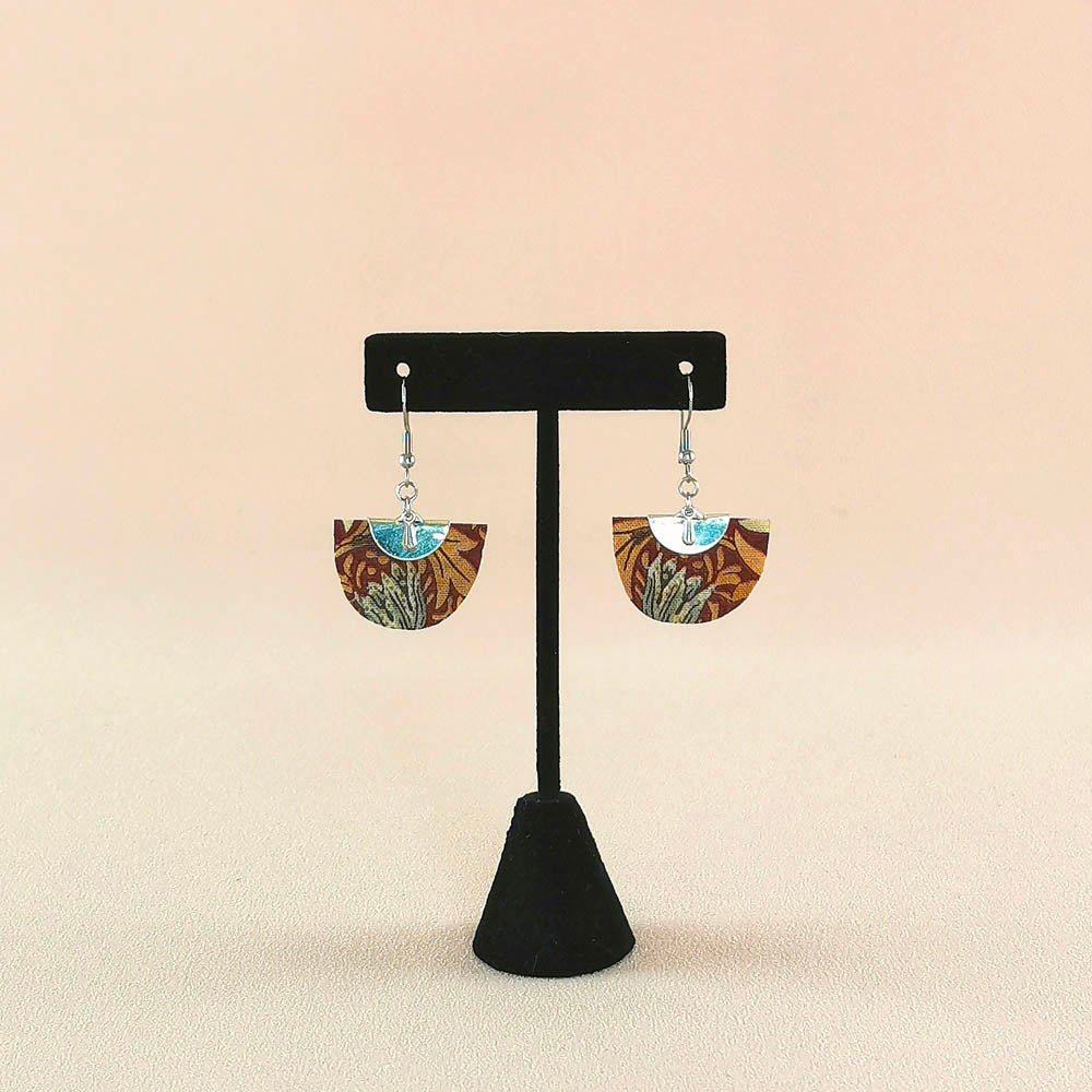 Boucles d’oreilles demi-lune en tissu