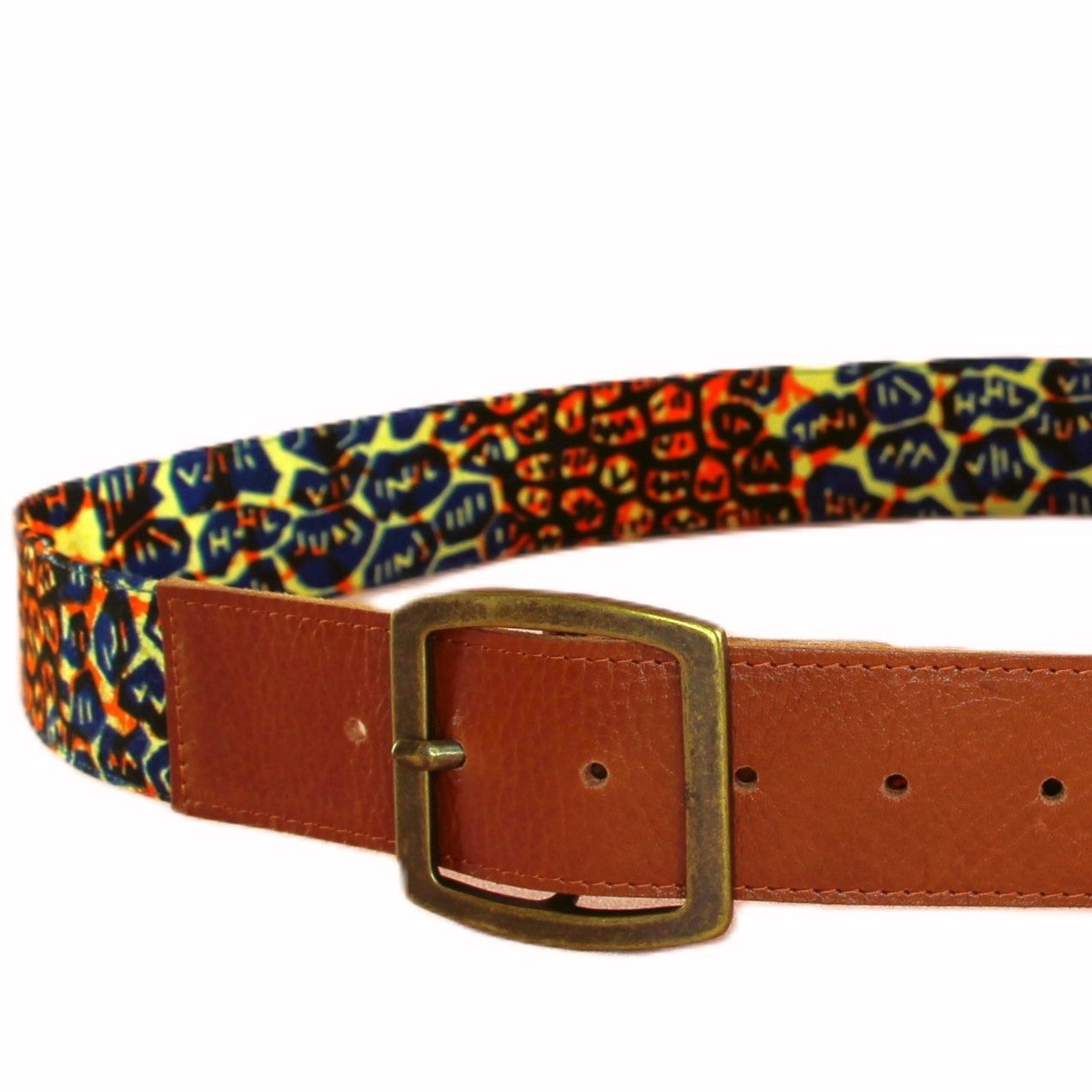 Ceinture en cuir et tissu