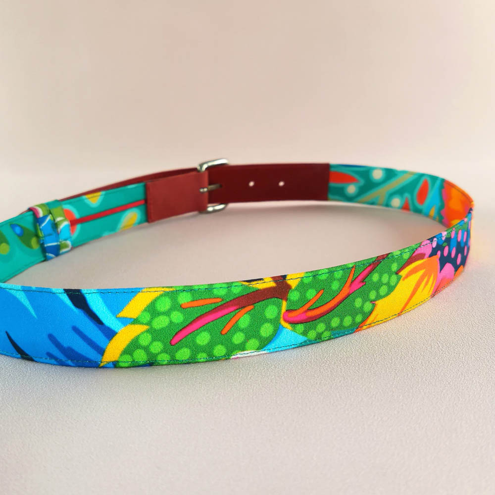 Ceinture en cuir et tissu