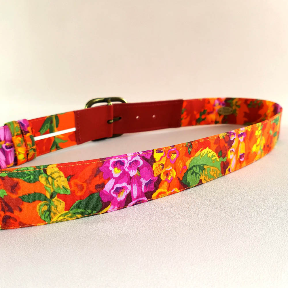 Ceinture en cuir et tissu