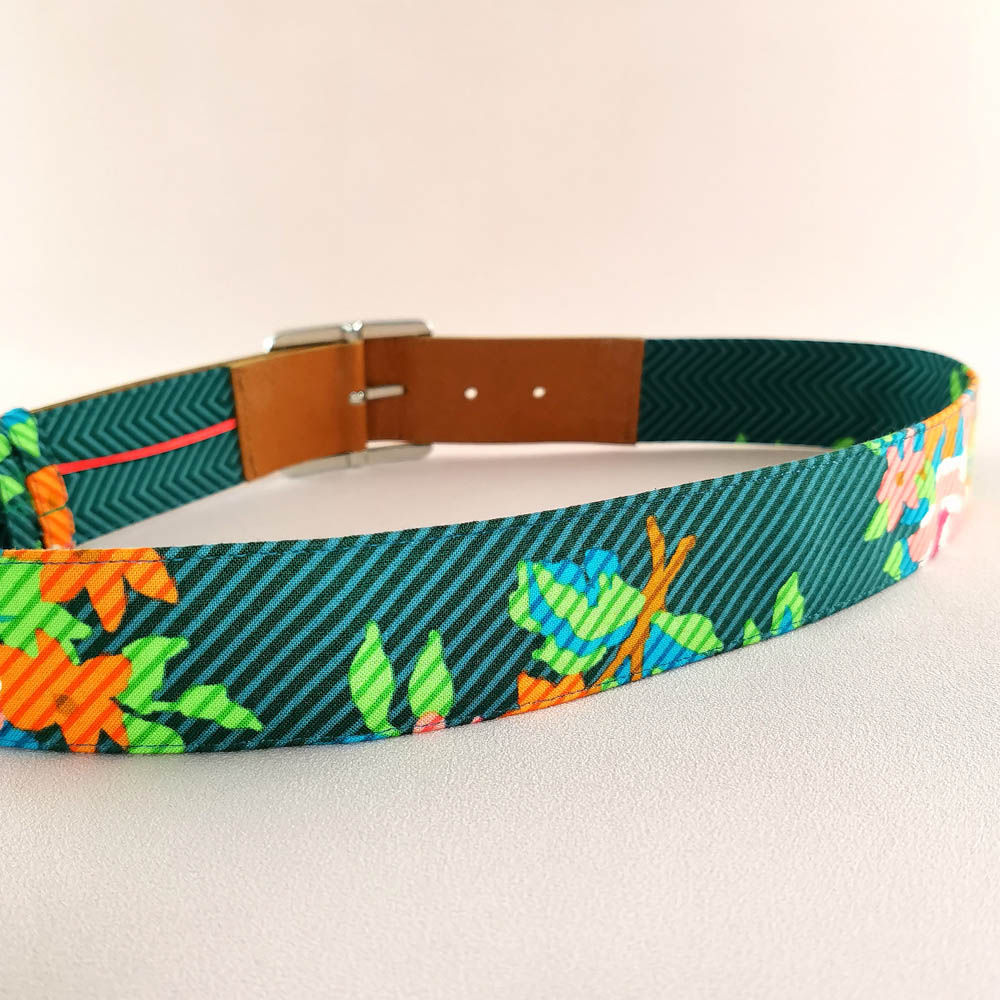 Ceinture en cuir et tissu