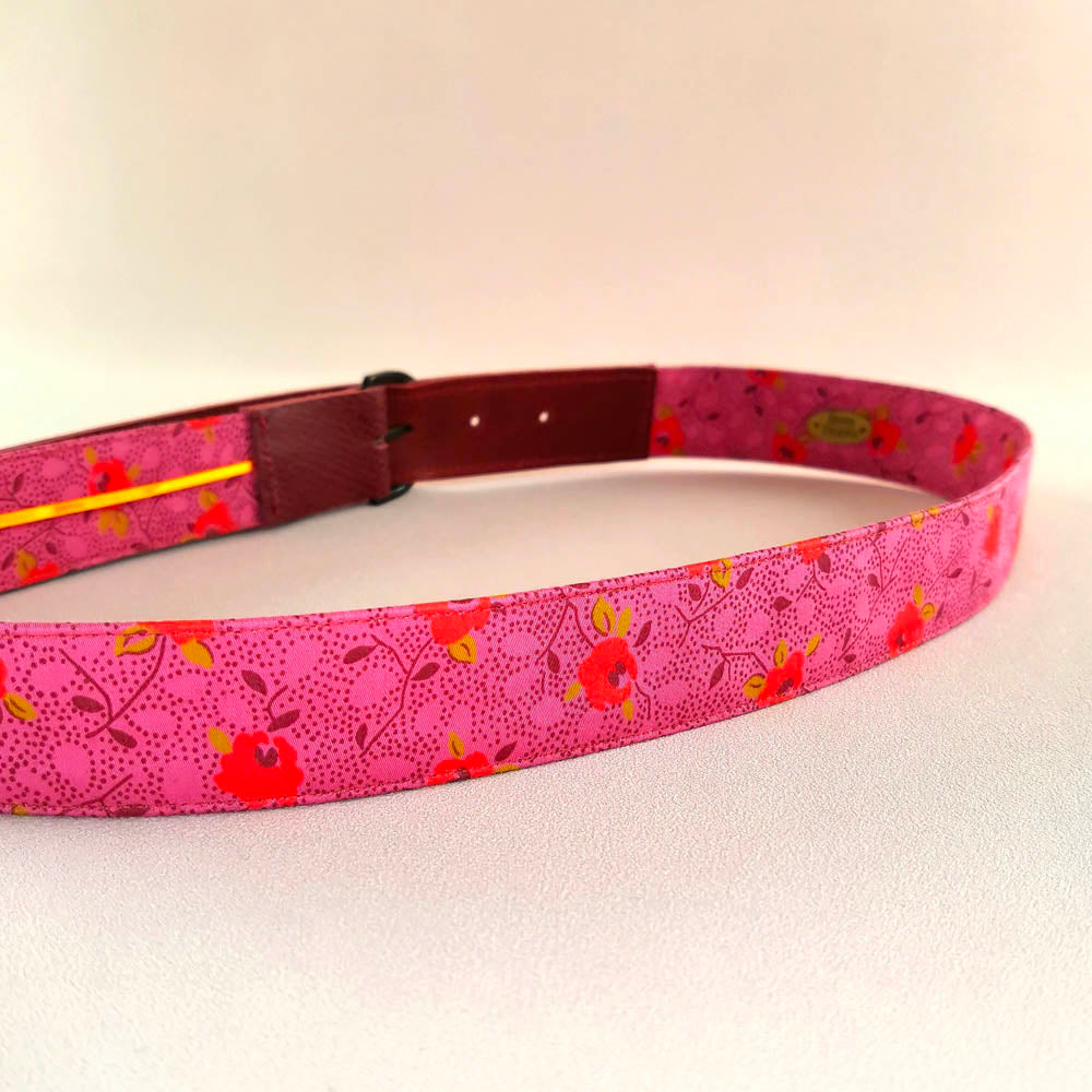 Ceinture en cuir et tissu