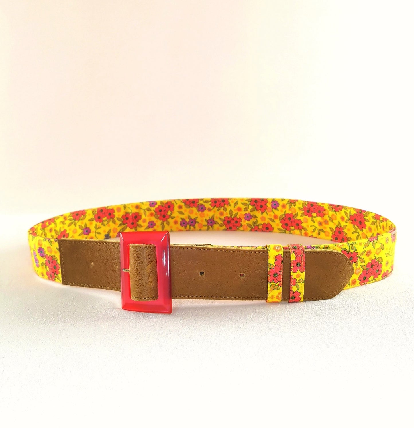Ceinture en cuir et tissu