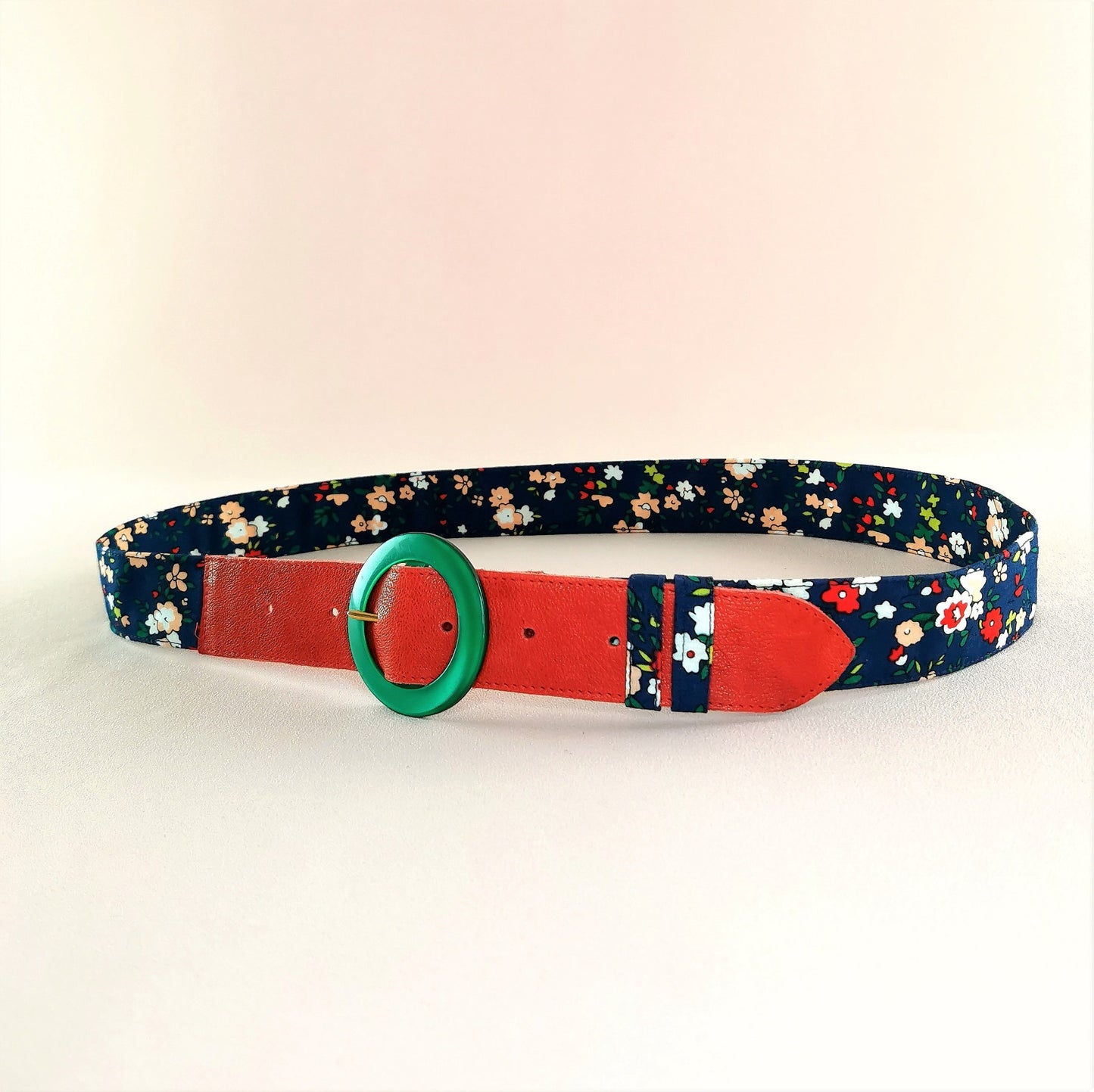 Ceinture en cuir et tissu