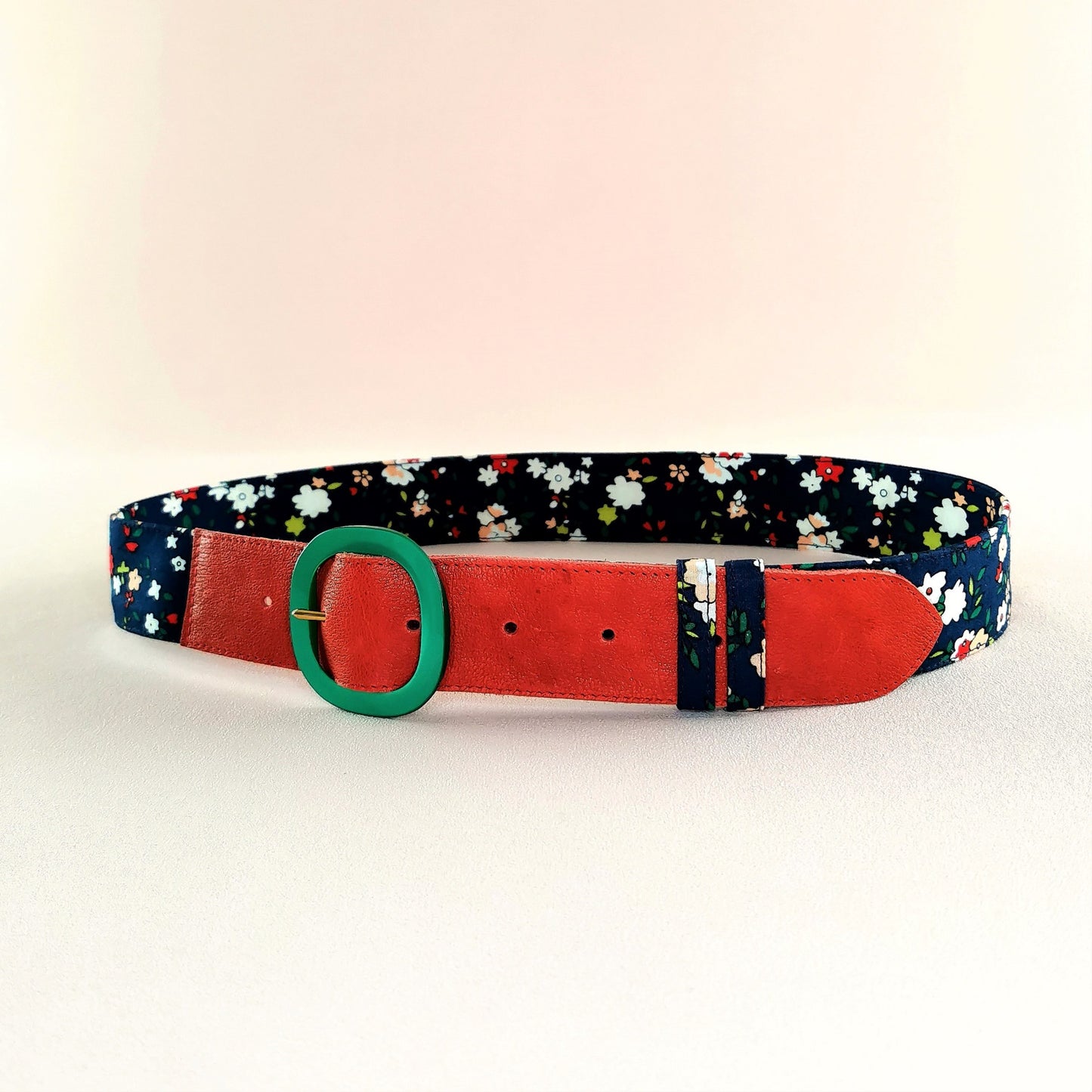 Ceinture en cuir et tissu