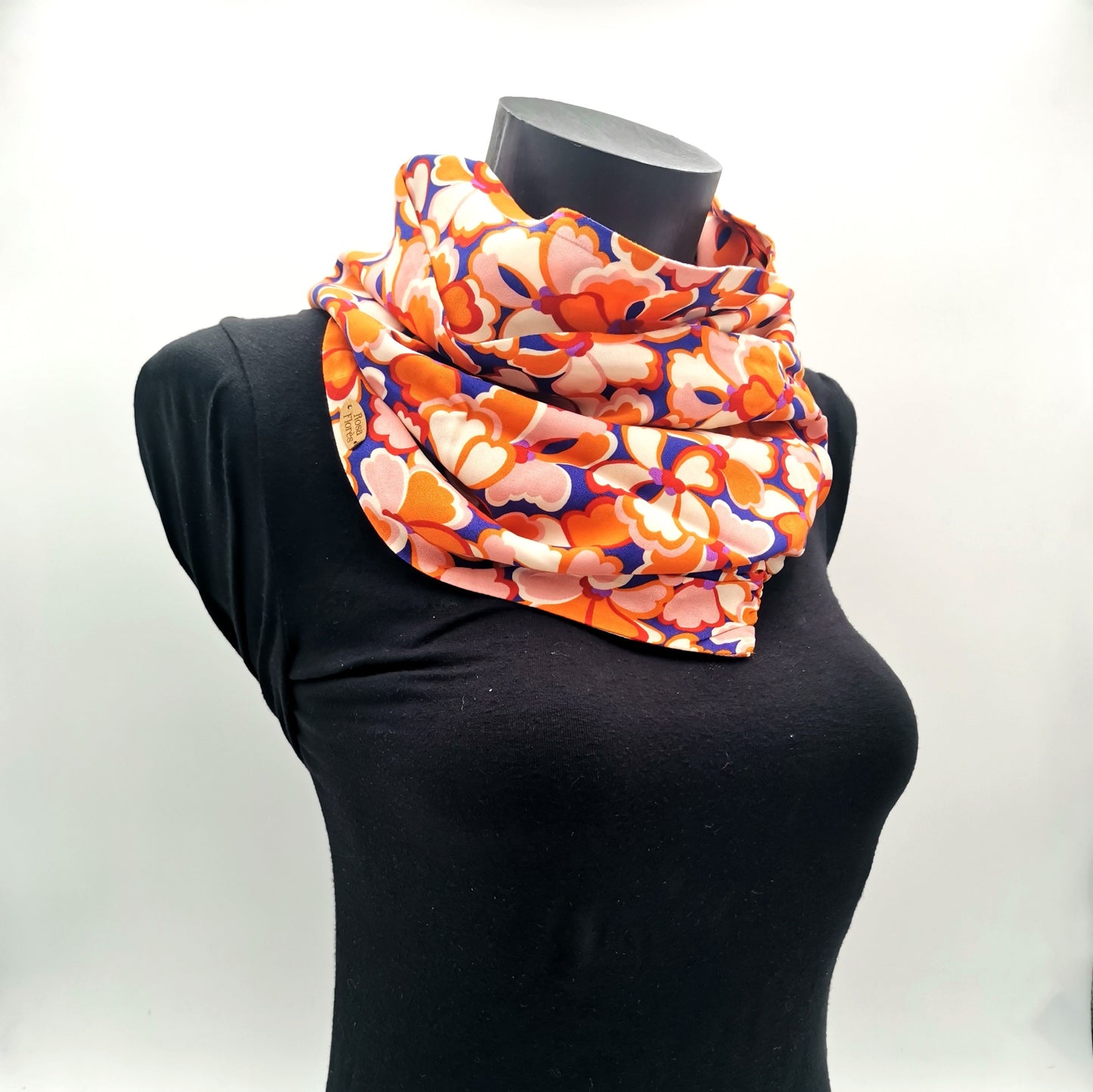 Foulard à pression en viscose