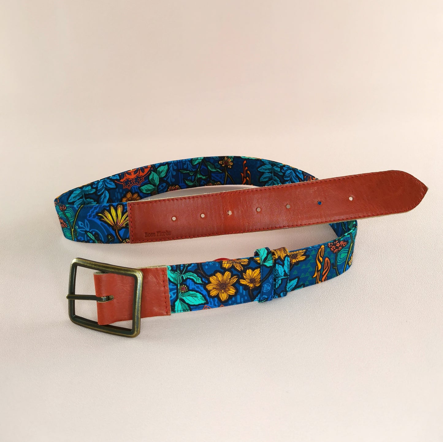 Ceinture en cuir et tissu