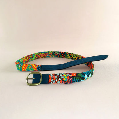 Ceinture en cuir et tissu