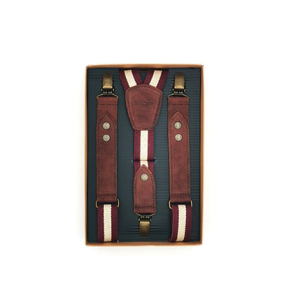 Bretelles en cuir et élastique coton