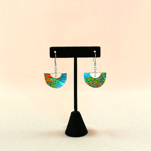 Boucles d’oreilles demi-lune en tissu