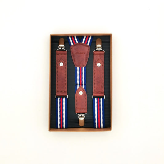 Bretelles en cuir et élastique