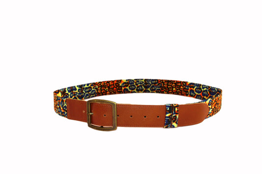 Ceinture en cuir et tissu