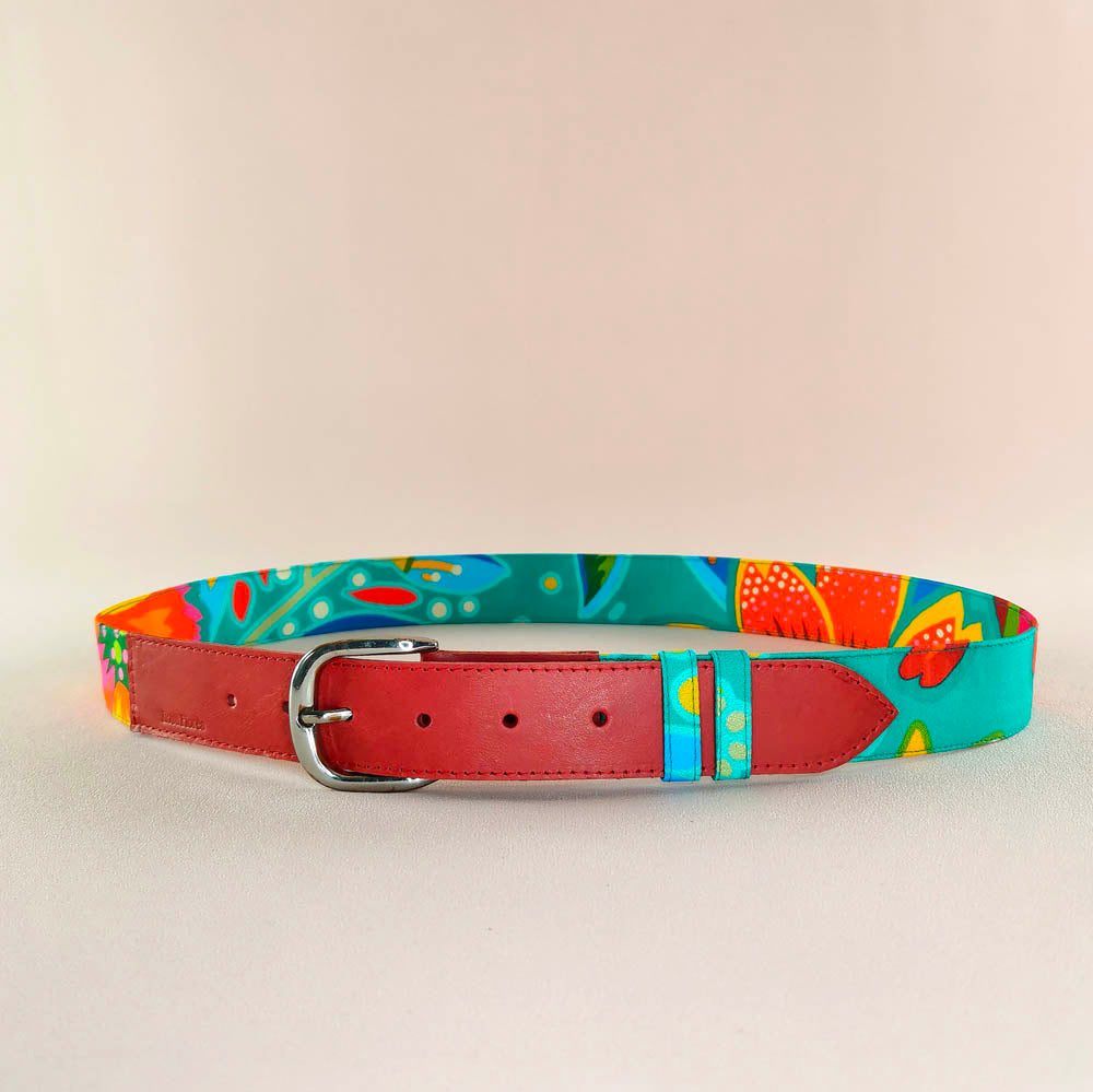 Ceinture en cuir et tissu