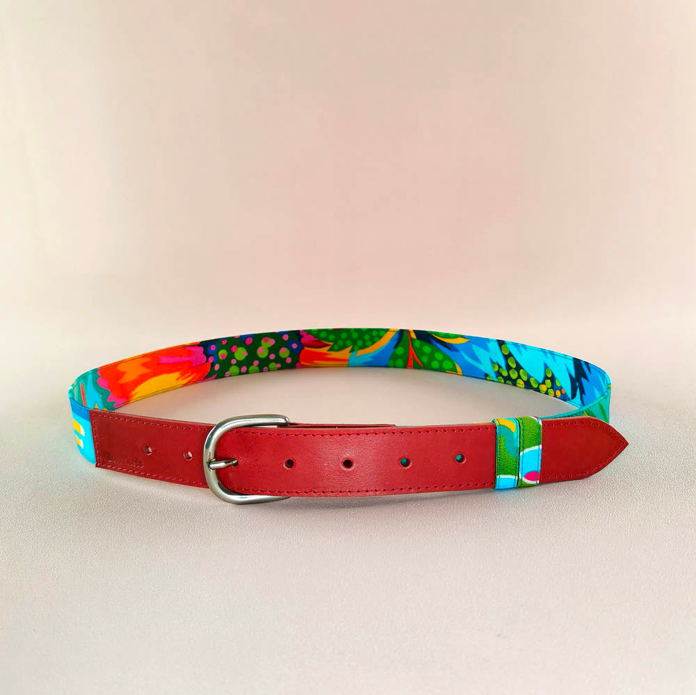 Ceinture en cuir et tissu