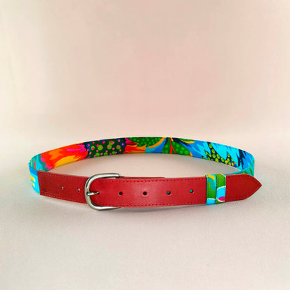 Ceinture en cuir et tissu