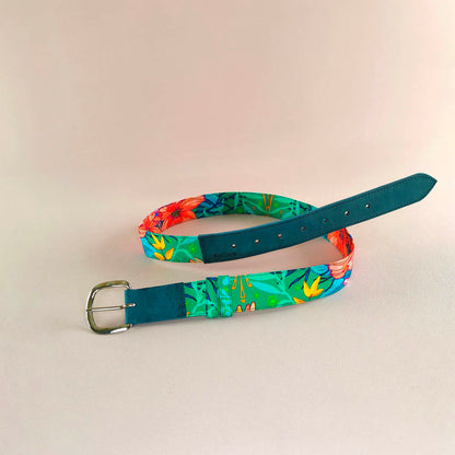 Ceinture en cuir et tissu