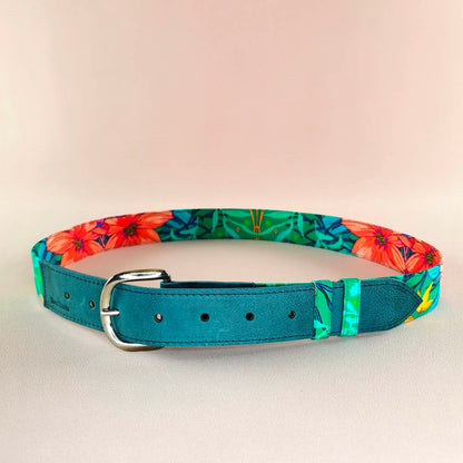 Ceinture en cuir et tissu