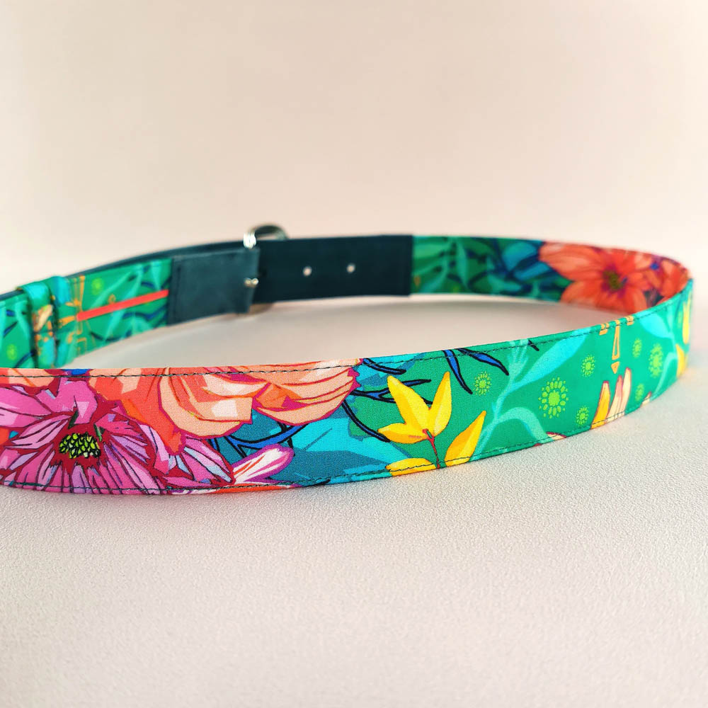 Ceinture en cuir et tissu