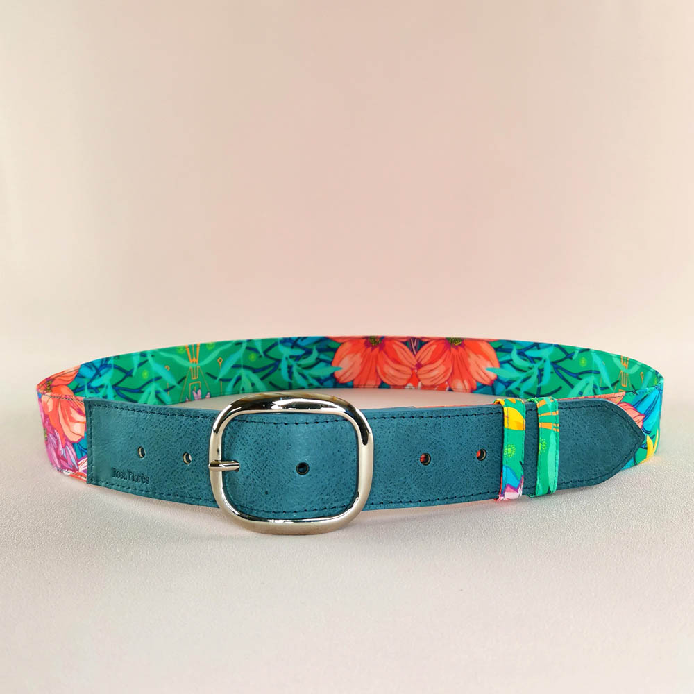 Ceinture en cuir et tissu