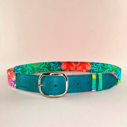 Ceinture en cuir et tissu