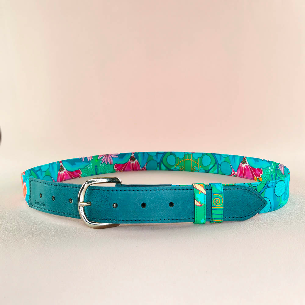 Ceinture en cuir et tissu