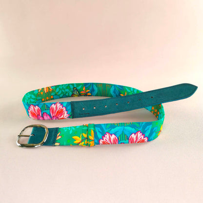 Ceinture en cuir et tissu