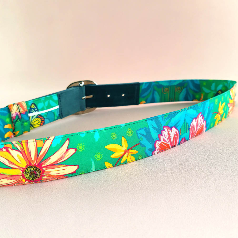 Ceinture en cuir et tissu