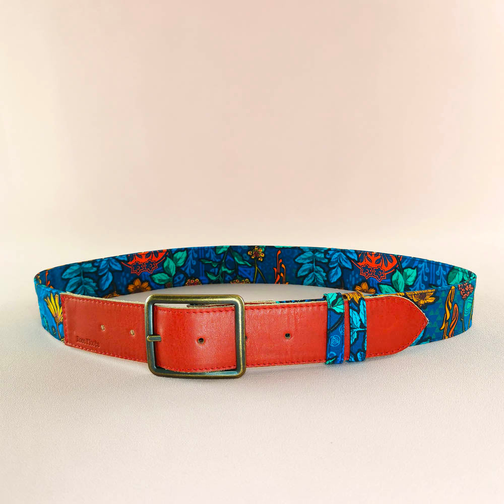 Ceinture en cuir et tissu
