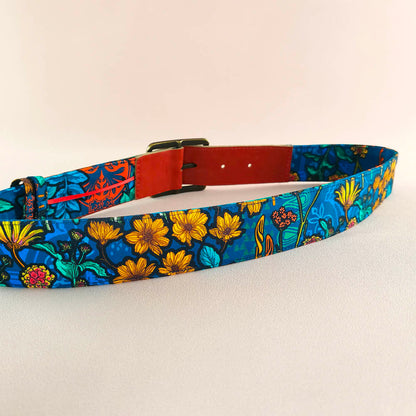 Ceinture en cuir et tissu
