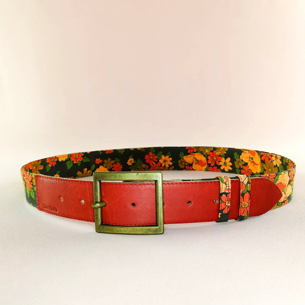 Ceinture en cuir et tissu