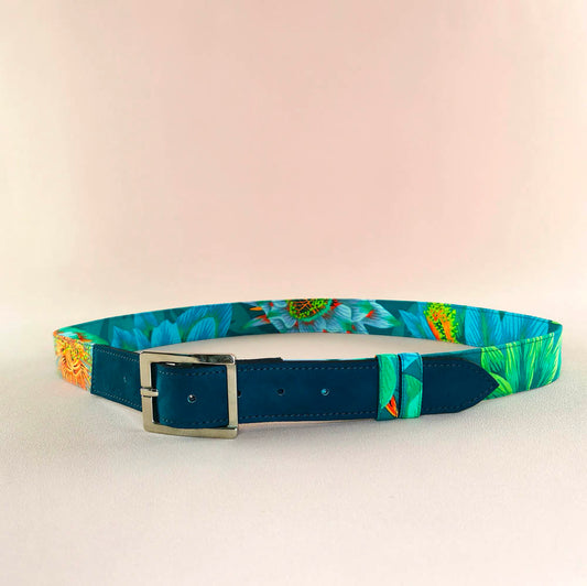 Ceinture en cuir et tissu