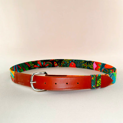 Ceinture en cuir et tissu