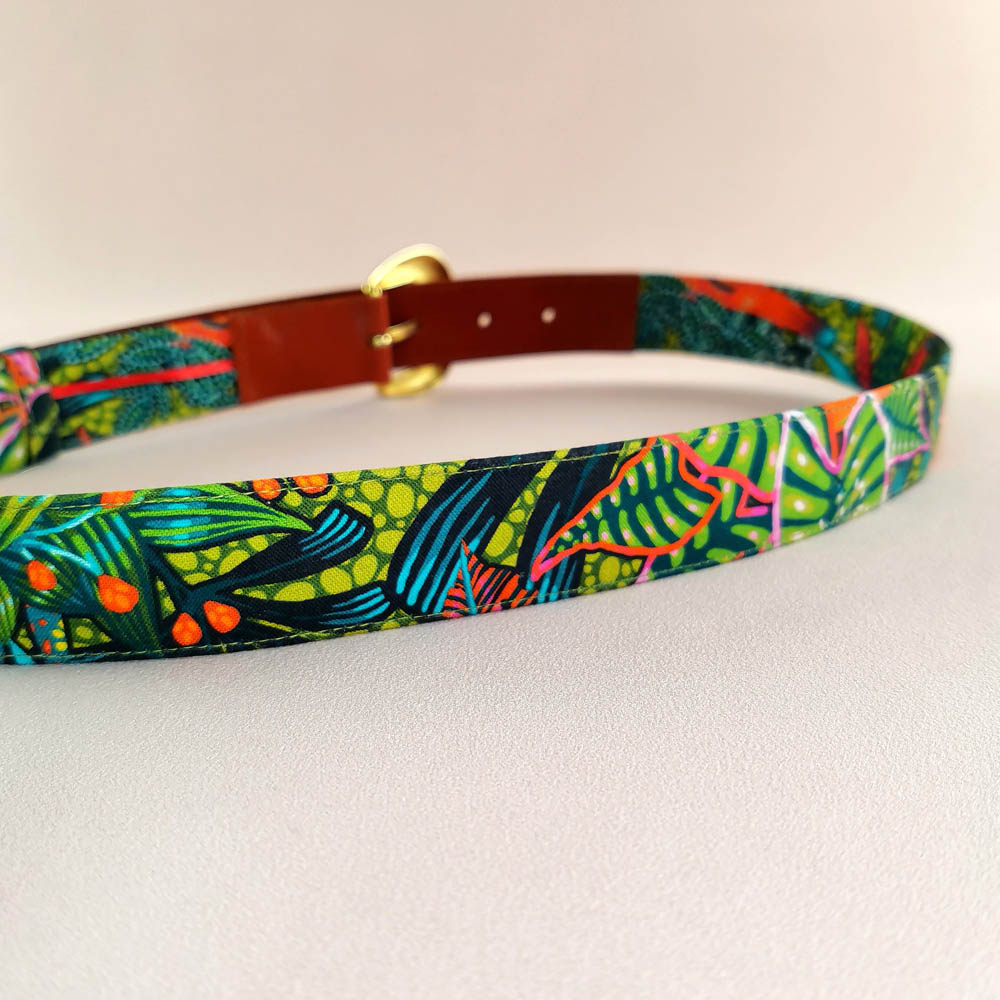 Ceinture en cuir et tissu