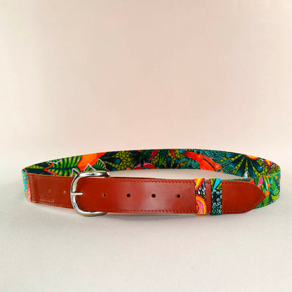 Ceinture en cuir et tissu
