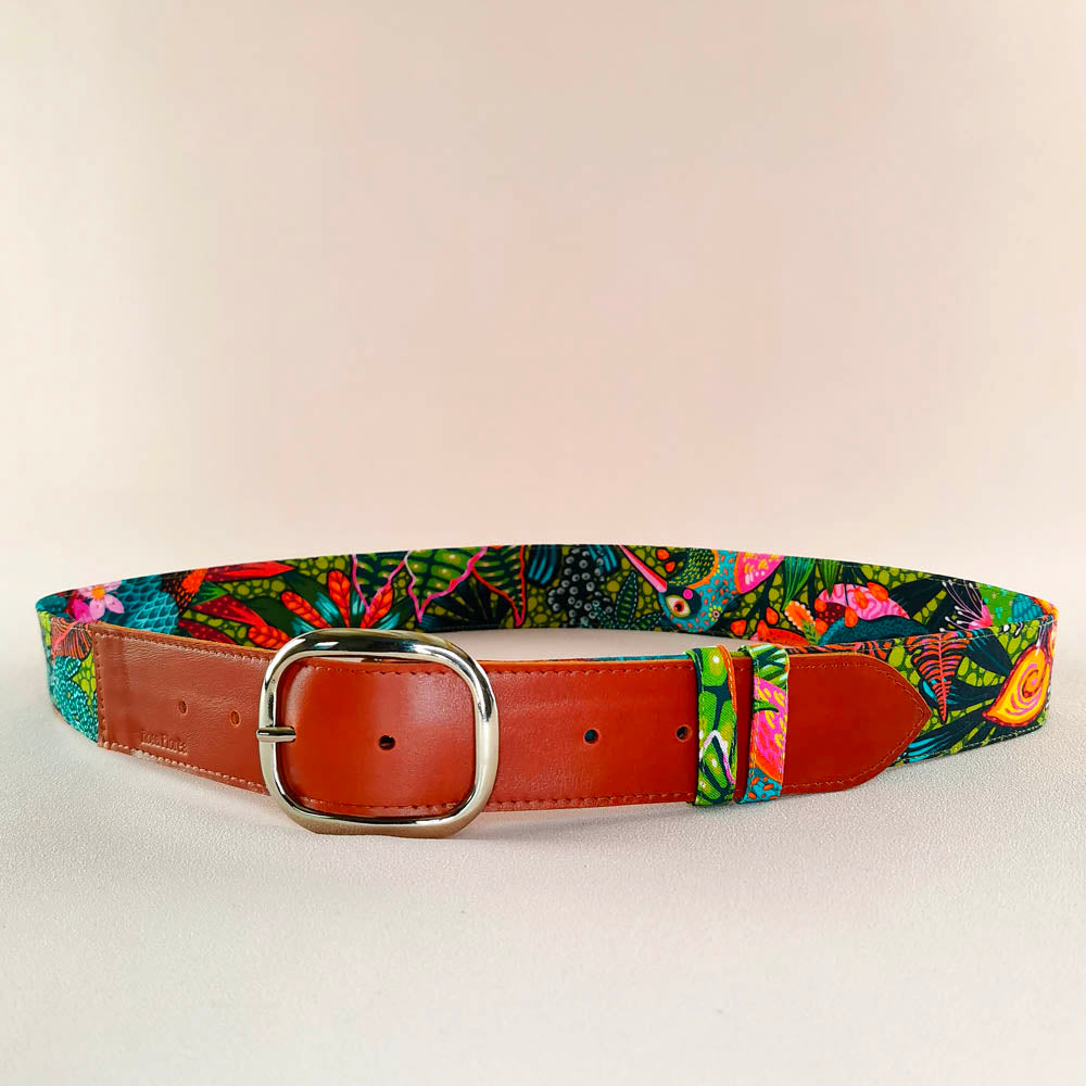 Ceinture en cuir et tissu