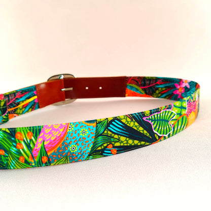 Ceinture en cuir et tissu
