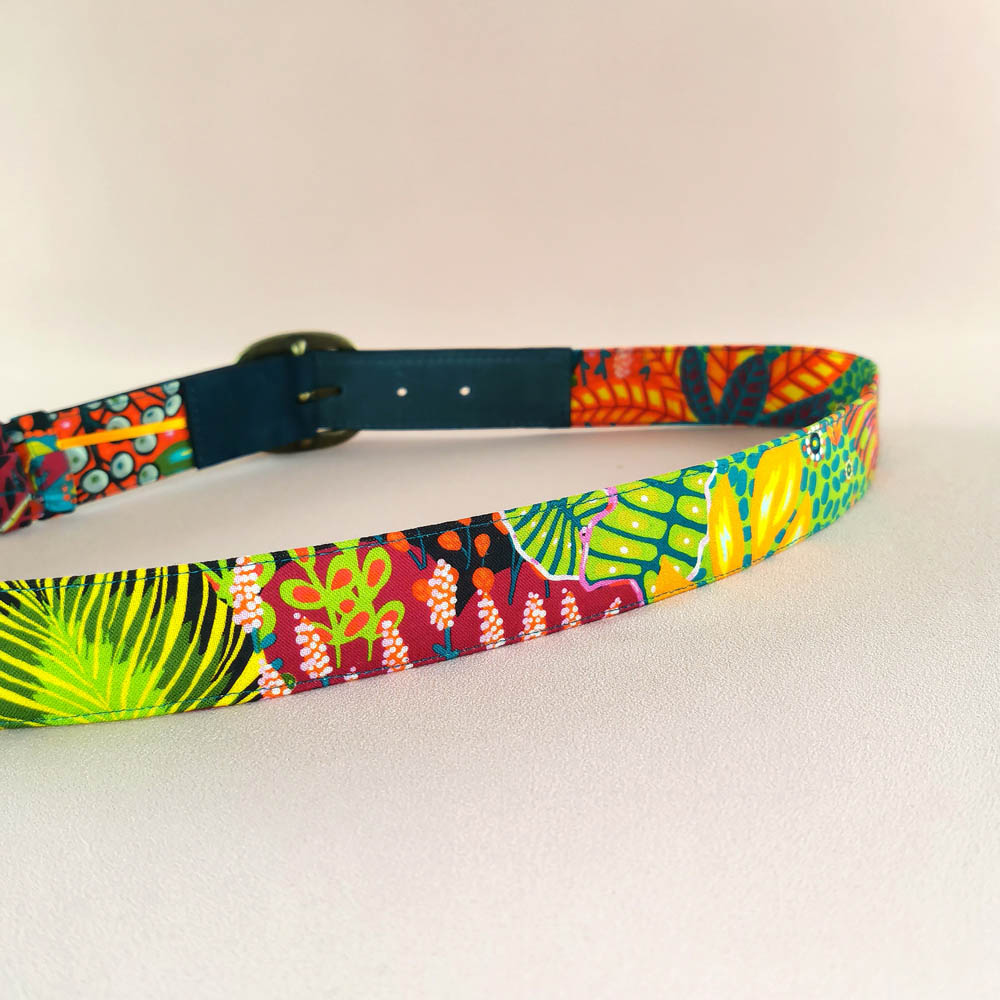 Ceinture en cuir et tissu