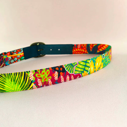Ceinture en cuir et tissu