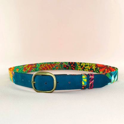 Ceinture en cuir et tissu