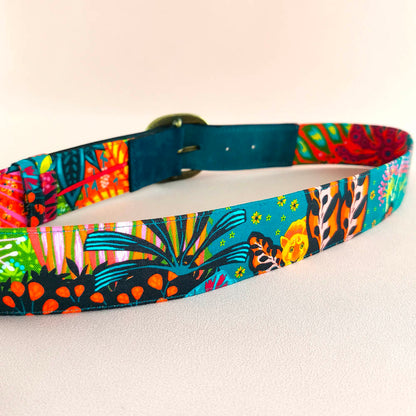 Ceinture en cuir et tissu