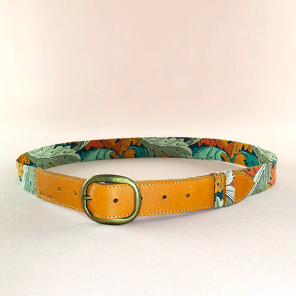 Ceinture en cuir et tissu