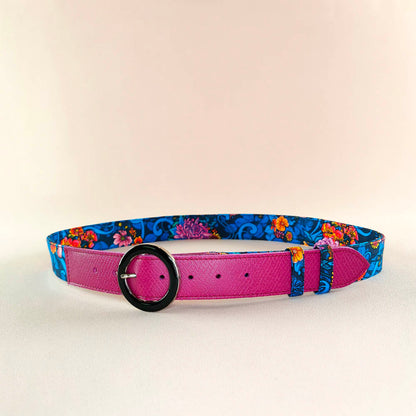 Ceinture en cuir et tissu