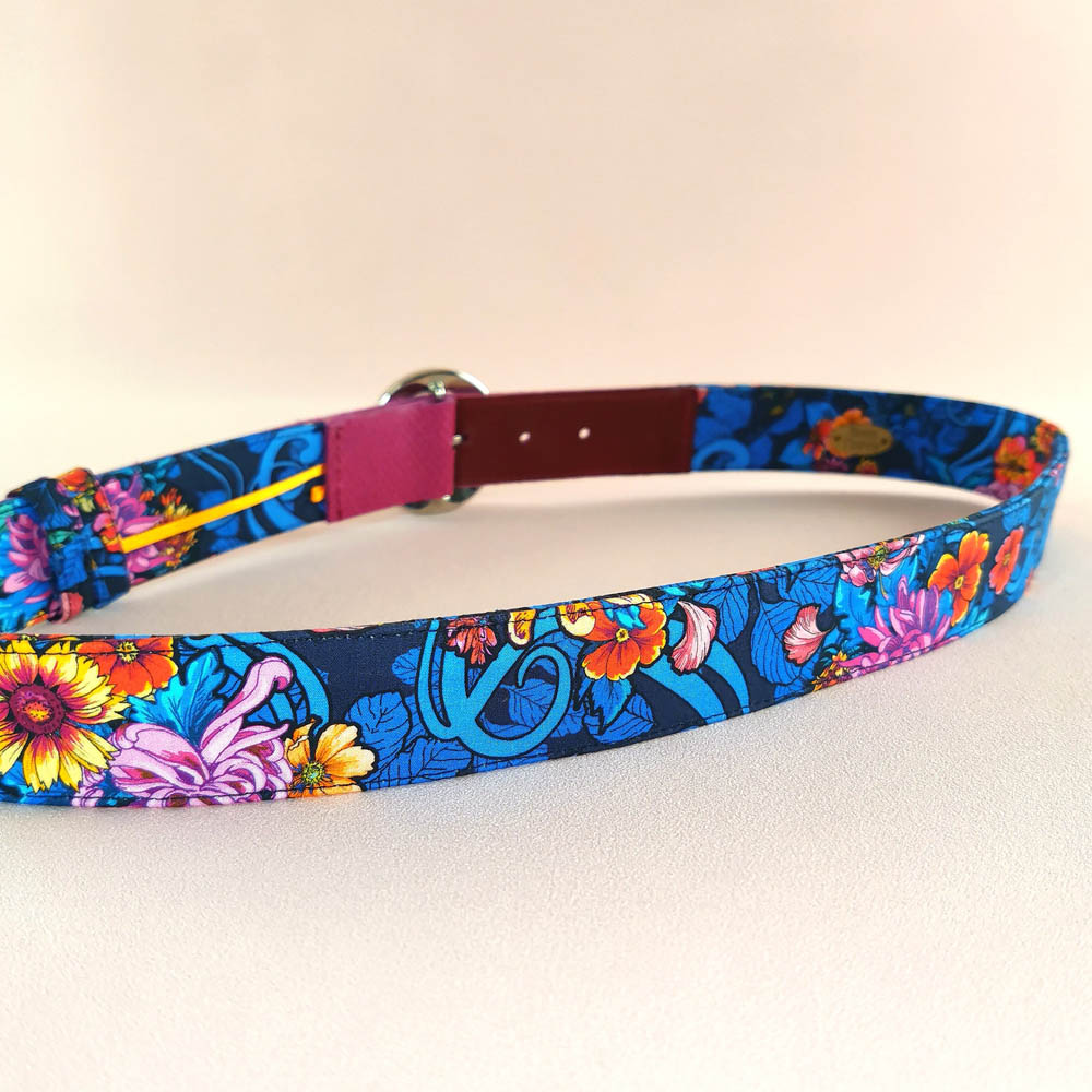 Ceinture en cuir et tissu